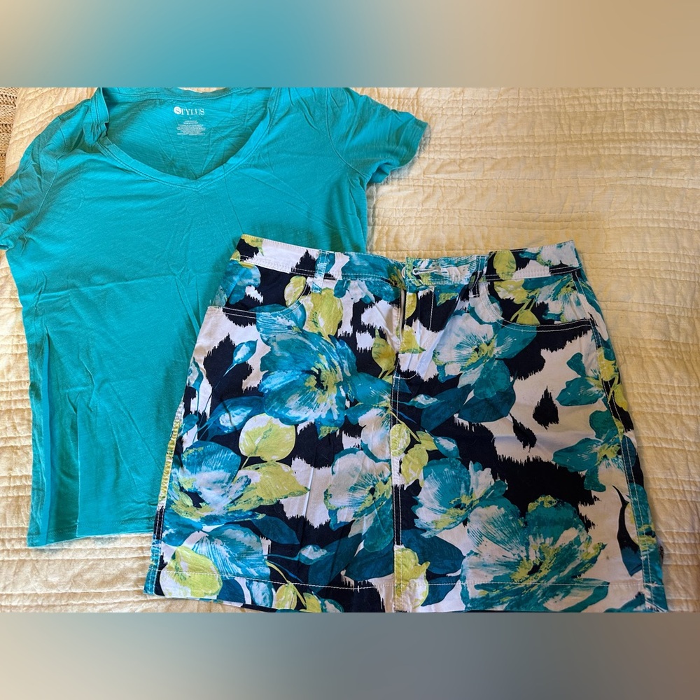 St. John's Bay Stylus set Blue Pencil Mini Skort Casual size 12